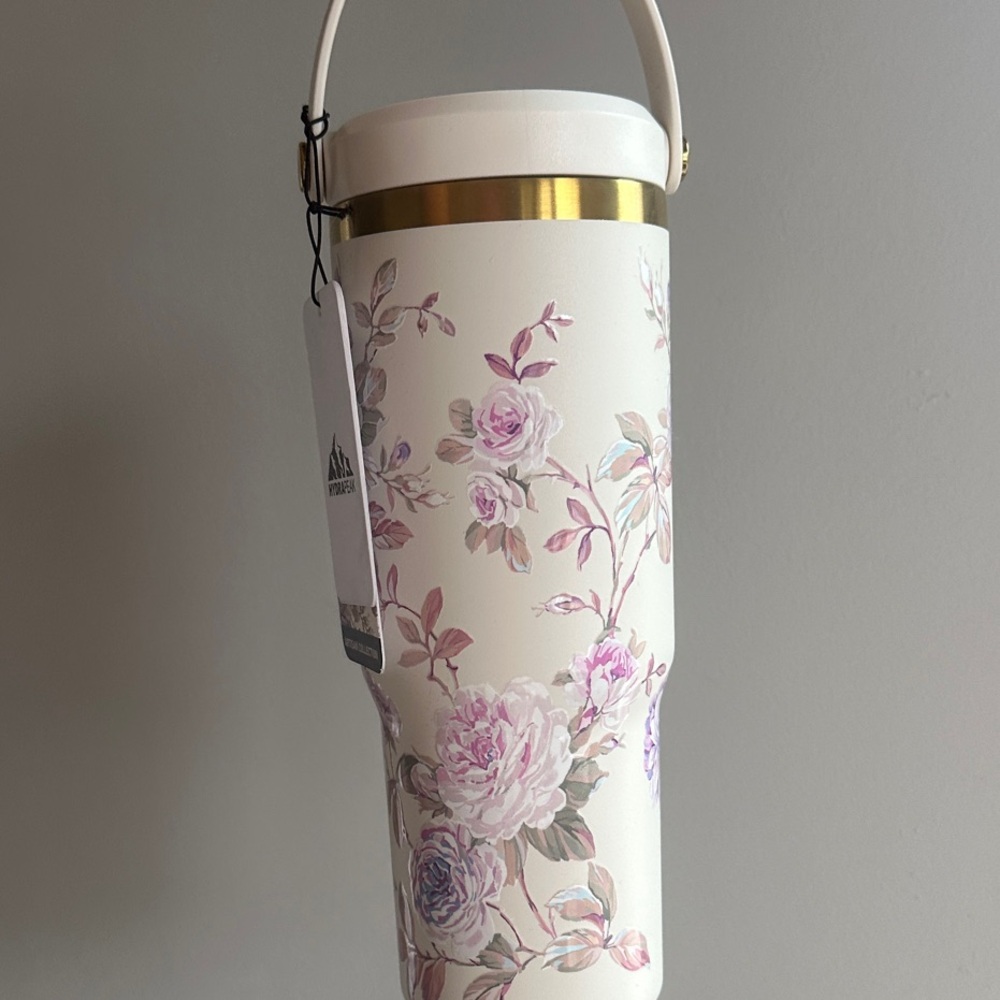 Floral Insulated Tumbler with Handle